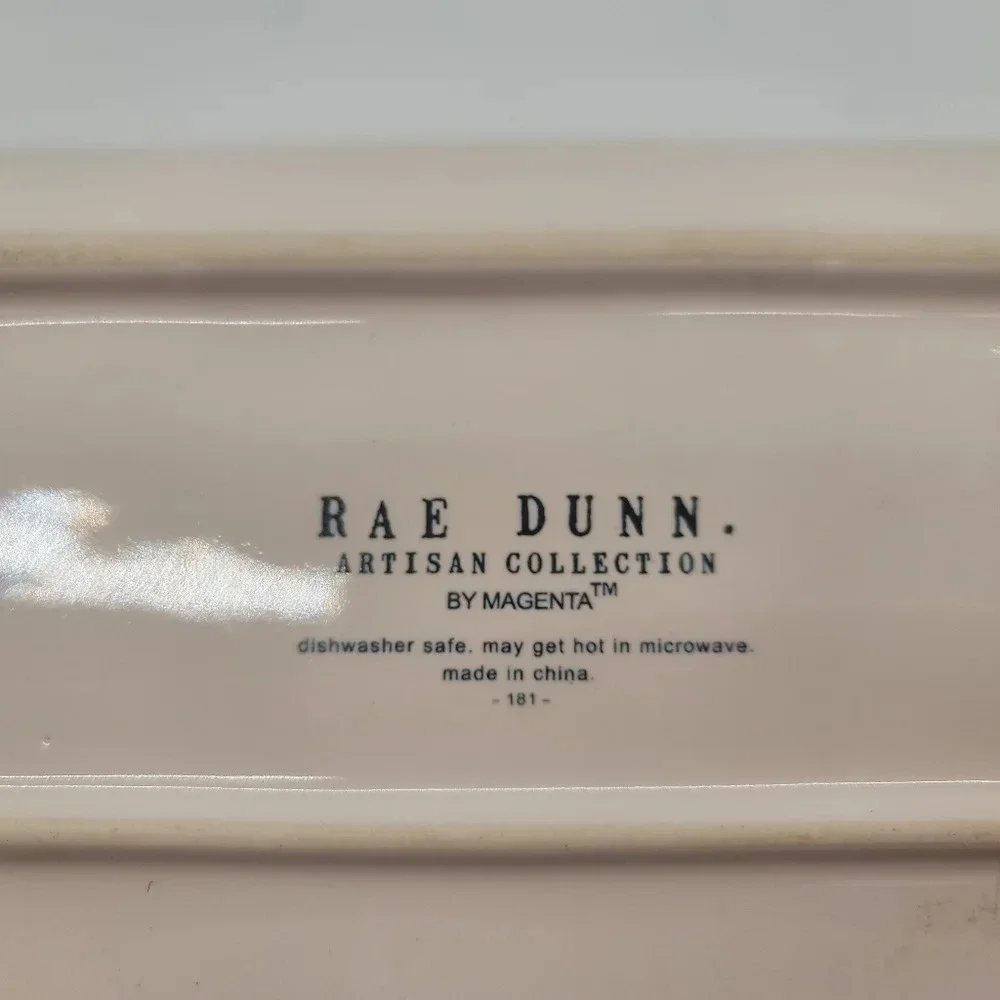 NWOT Rae Dunn JUST MARRIED Platter Rectangular Plate Off White / Black